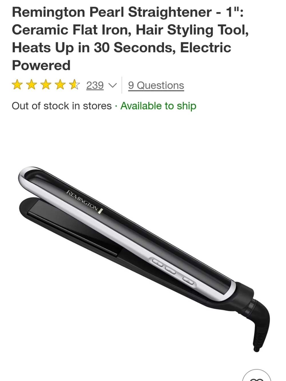 Remington Pearl Straightener 1